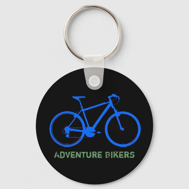 blue bike personalizable keychain (Front)