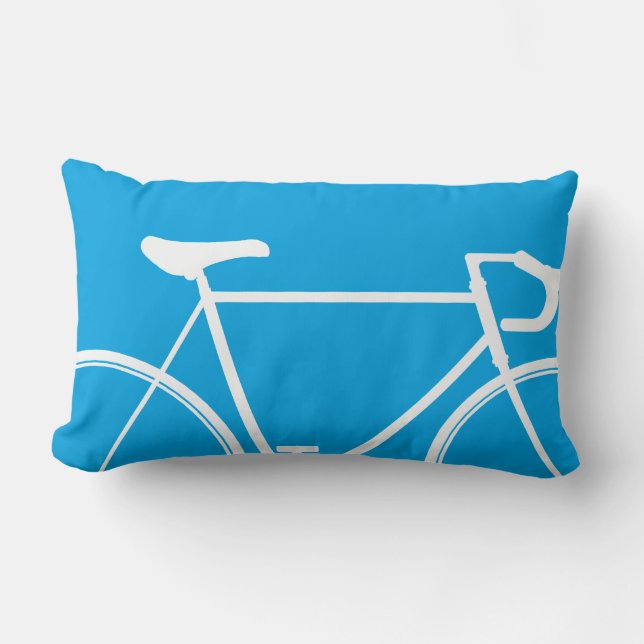 blue bike throw pillow (Front)
