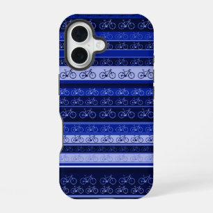 Blue Bikes on Stripes iPhone 16 Case