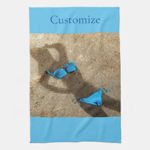Blue Bikini Beach Sand Thunder_Cove Kitchen Towel