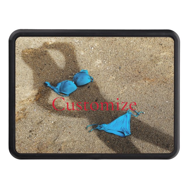 Blue Bikini Beach Sand Thunder_Cove Trailer Hitch Cover (Front)