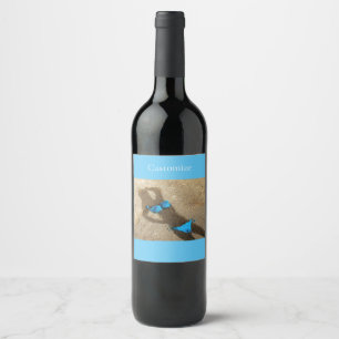 Blue Bikini Beach Sand Thunder_Cove  Wine Label