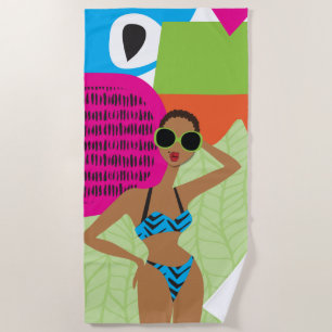 Blue Bikini Beach Towel