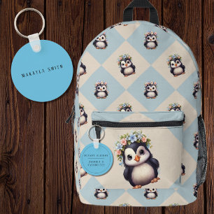 Blue Bilingual Peanut Allergy Alert Spanish Keychain