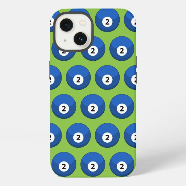 Blue Billiard Ball Number Two Pattern iPhone Case (Back)