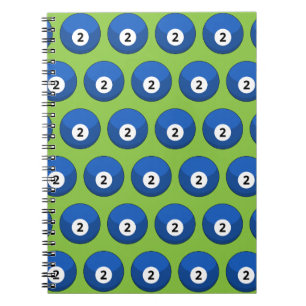 Blue Billiard Ball Number Two Pattern Notebook