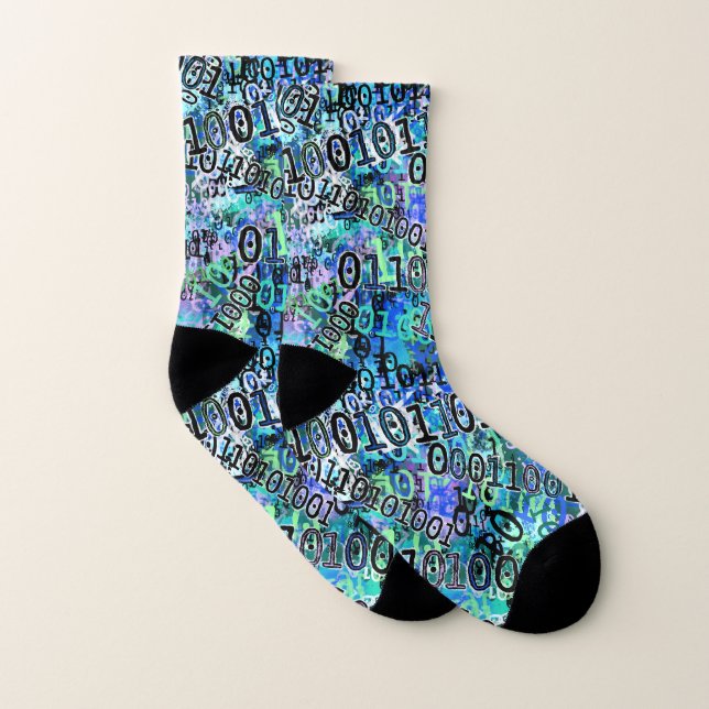 Blue Binary Code for Nerds Socks (Pair)