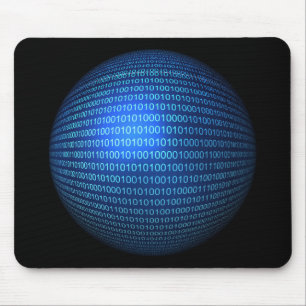 Blue Binary Logic Mousepad