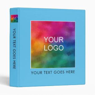 Blue Binders Add Business Company Logo Custom