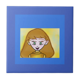 Blue Bingo Anime Ceramic Tile