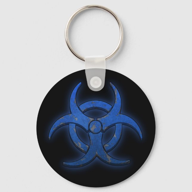 Blue Biohazard Keychain (Front)