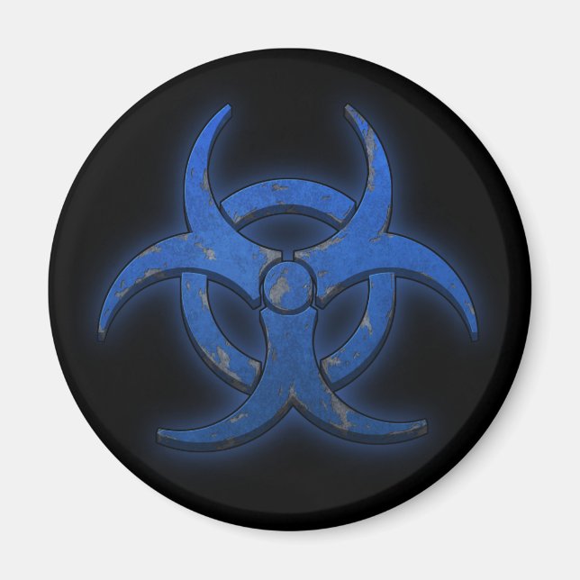 Blue Biohazard Magnet (Front)