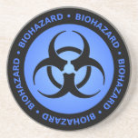 Blue Biohazard Warning Coaster<br><div class="desc">Biohazard - blue lettering with black and blue biohazard symbol design.</div>