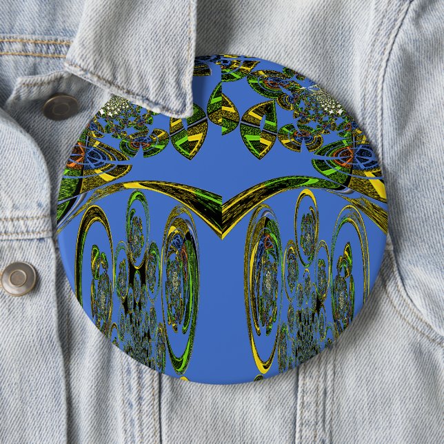 Blue bird 6 inch round button (In Situ)