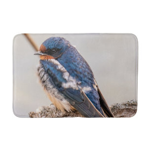 Blue Bird, Barn Swallow, Canadian Photography Bath Mat