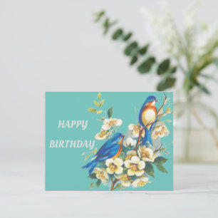 BLUE BIRD BIRTHDAY CARD