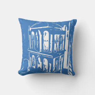 Blue Bird Cage Pillow