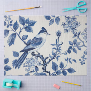 Blue Bird Chinoiserie Decoupage Tissue Paper