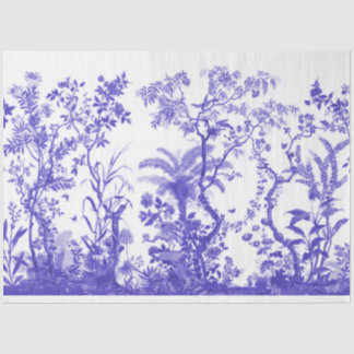 Blue bird chinoiserie decoupage tissue paper