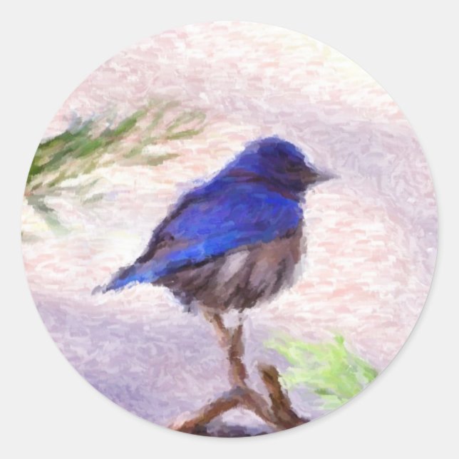 Blue Bird Classic Round Sticker (Front)