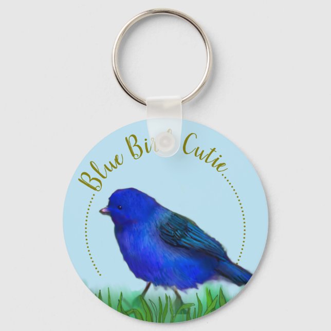 Blue bird cutie keychain (Front)