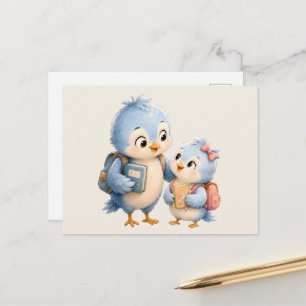 Blue Bird Family  Postcard