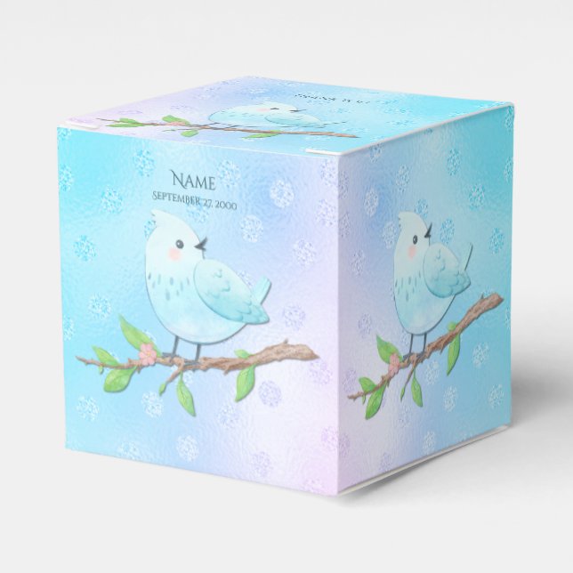 Blue Bird Favour Box (Front Side)