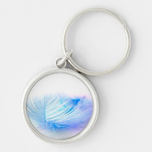 Blue Bird Feather Plume Keychain