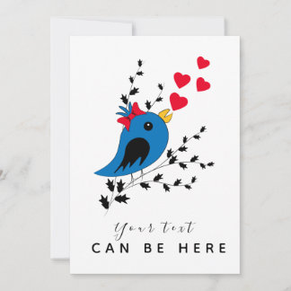Blue Bird Flat Announcement Card
