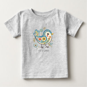 Blue Bird Floral Baby T-Shirt
