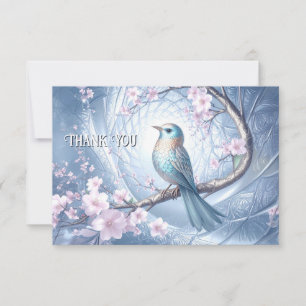 Blue Bird Floral Thank You Card
