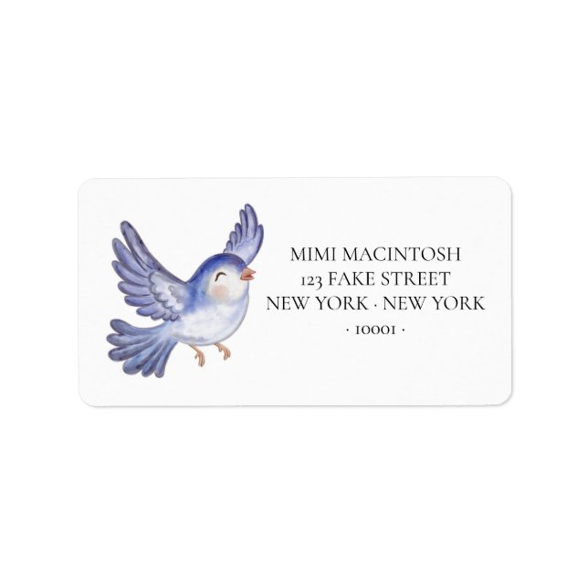 Blue Bird Flying Address Labels (Front)