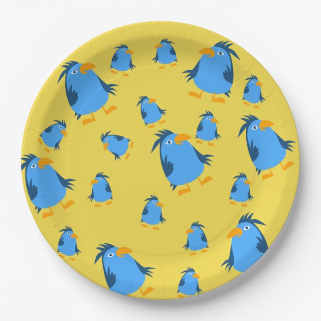Blue Bird for Kids by storeman. Paper Plate (Front)