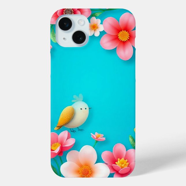 Blue Bird Frame Bird Holder Everyday Use Case-Mate iPhone Case (Back)