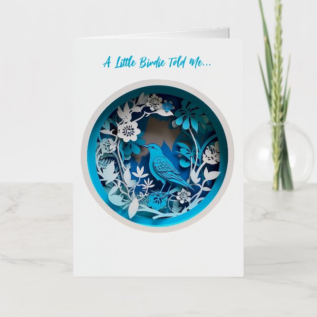 Blue Bird - Get Well Soon Wishes Foil Greeting Card (Front)