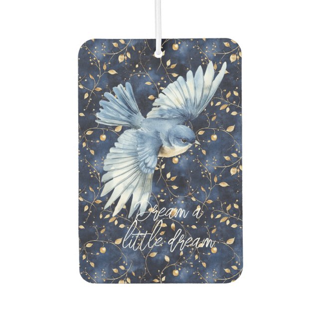 Blue Bird Gold Leaves Dream Air Freshener (Front)