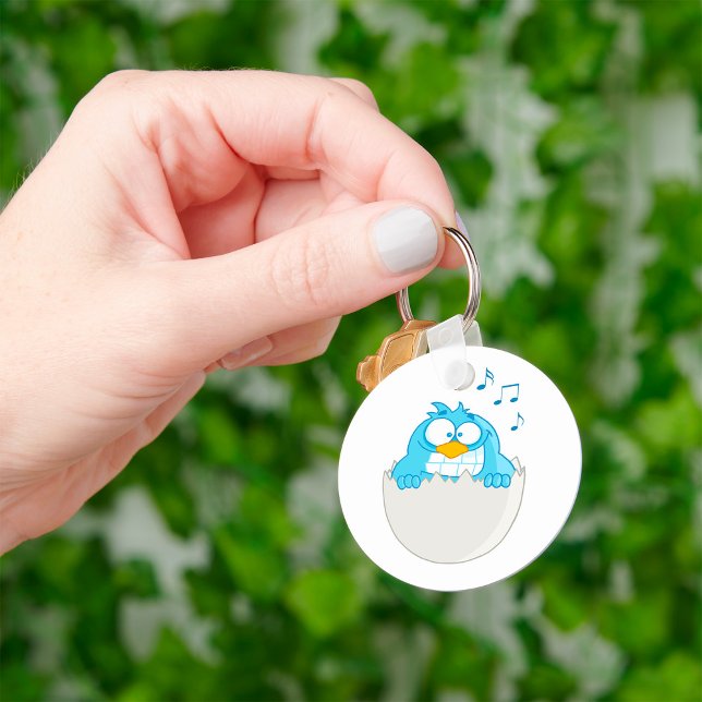 Blue Bird Hatching from Egg Singing Funny Animal Keychain (Creator Uploaded)