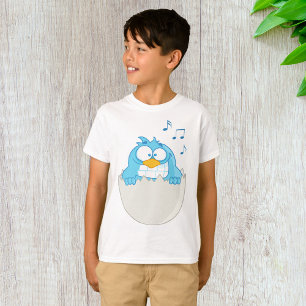 Blue Bird Hatching from Egg Singing Funny Animal T-Shirt