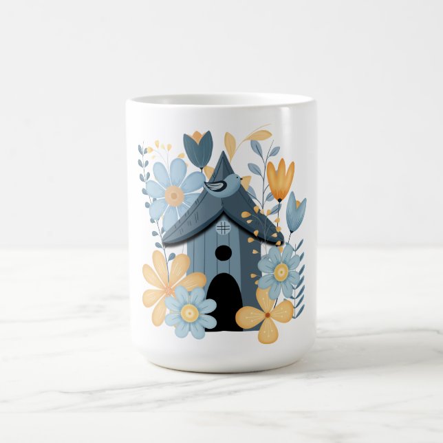 Blue Bird House Coffee Mug (Center)
