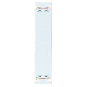 Blue Bird in Blossom Tree Short Table Runner