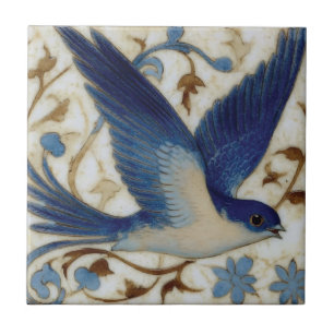 Blue Bird in Flight Tile