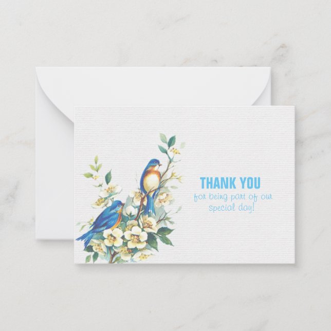 Blue Bird In White Texture Card (Front)