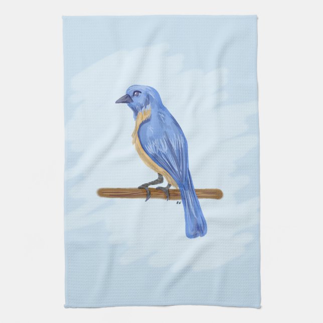 Blue Bird Kitchen Towel (Vertical)