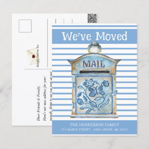 Blue Bird Mailbox Moving Announcement Postcard