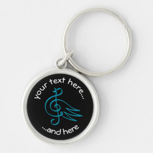 Blue bird music keychain