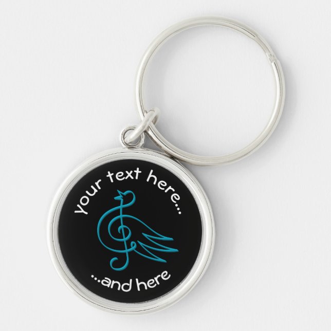 Blue bird music keychain (Front)