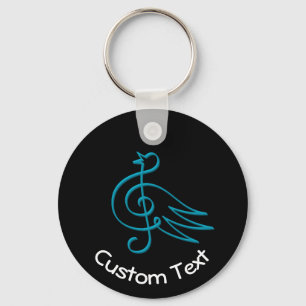 Blue Bird Music Keychain