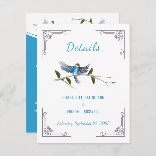 Blue Bird of Happiness Details Carte de boîtier (Devant / Derrière)