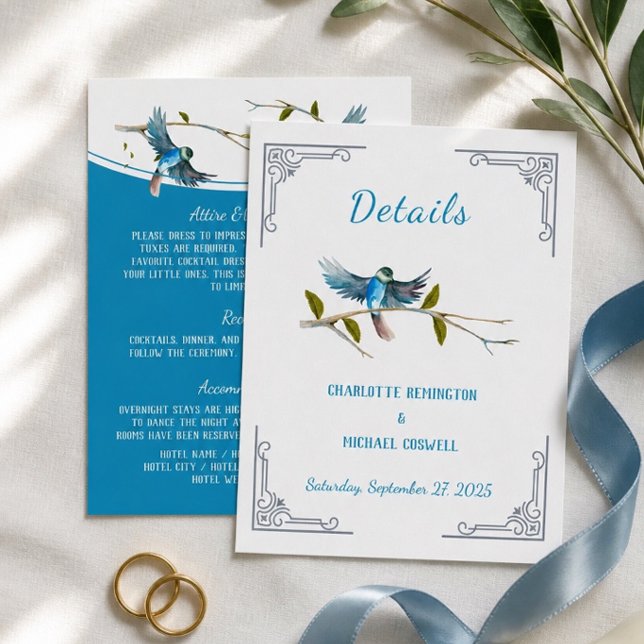 Blue Bird of Happiness Details Enclosure Card (Creator Uploaded)