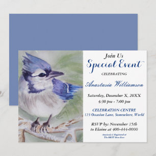 BLUE BIRD OF HAPPINESS PARTY EVENT INVITE